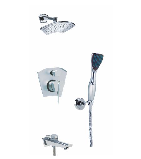 Single Lever Wall Mixer set with Hand & Overhead showers