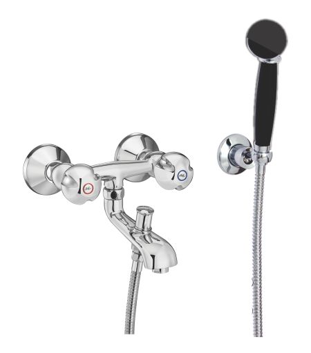 Jal Bath Fittings | Wall Mixer set with hand shower 15 mm | Narmada