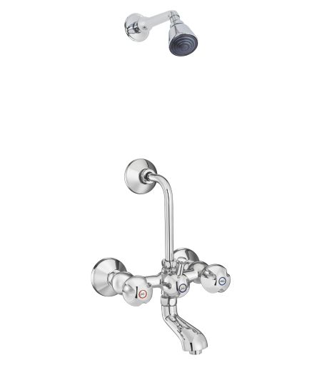 Jal Bath Fittings | Wall Mixer set with overhead shower 15 mm | Narmada