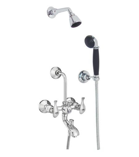 Jal Bath Fittings | Wall Mixer set with hand & overhead showers | Sindhu