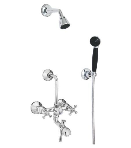 Jal Bath Fittings | Wall Mixer set with hand & overhead showers | Bhadra