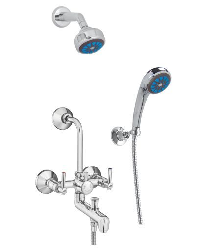 Jal Bath Fittings | Wall Mixer set with hand & overhead showers | Indus