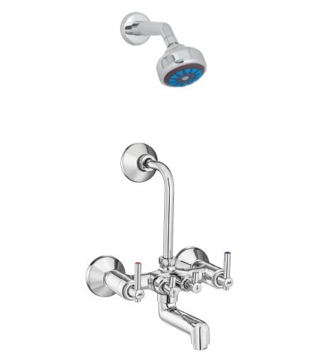 Jal Bath Fittings | Wall Mixer set with overhead shower | Indus