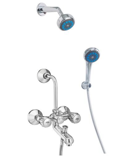 Jal Bath Fittings | Wall Mixer set with hand & overhead showers | Chenab