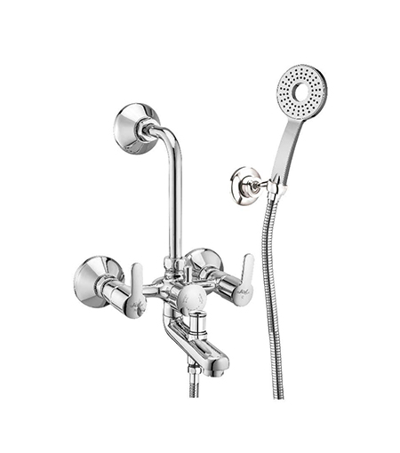 Jal Bath Fittings | Wall Mixer set with hand & overhead shower | Tizu