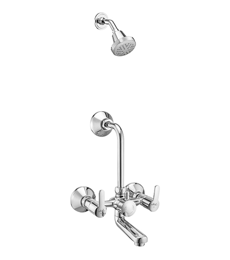 Jal Bath Fittings | Wall Mixer set with overhead shower | Tizu
