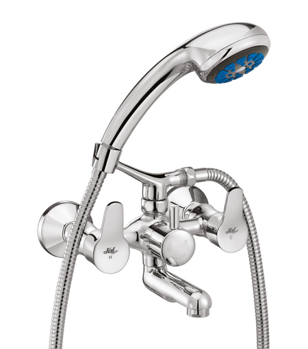 Jal Bath Fittings | Wall Mixer Set With Hand Shower Flexible Pipe | Konar