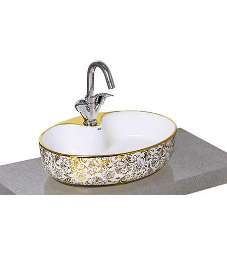 Jal Sanitary Wares | Table Top Art Basin Edip Floral Oval